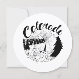 Cartes Pour Fêtes Annuelles Colorado Camper Extérieur Encre Illustration