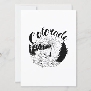 Cartes Pour Fêtes Annuelles Colorado Camper Extérieur Encre Illustration