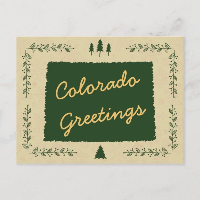 Cartes Pour Fêtes Annuelles Colorado State Christmas Holiday Salutations (Devant)