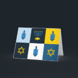 Cartes Pour Fêtes Annuelles colorblock hébreu hanoukka<br><div class="desc">"colorblock hebrew hanoukka",  "hanoukka menorah",  "happy hanoukka",  channuka,  channukah,  hannukah,  Hanoukka,  "star of david",  "dreidel champion",  "horrible hanoukka"</div>