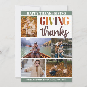 Cartes Pour Fêtes Annuelles Coloré automne Thanksgiving Famille personnalisabl