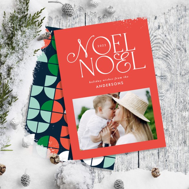 Cartes Pour Fêtes Annuelles Coloré brillant Noel Noël photo géométrique Ho (Créateur téléchargé)