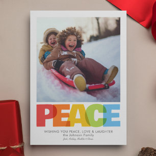 Cartes Pour Fêtes Annuelles Coloré Chevaucher PAIX Souhait de Noël Photo