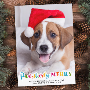 Cartes Pour Fêtes Annuelles Coloré Joyeux Joyeux Personnalisé chien animal de 