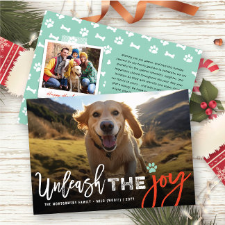 Cartes Pour Fêtes Annuelles Coloré Libérer La Joy Cute Amoureux des chiens Pho