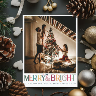 Cartes Pour Fêtes Annuelles Coloré Retro Joyeux et brillant étoiles