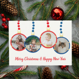 Cartes Pour Fêtes Annuelles Coloré rétro ornement de Noël photo