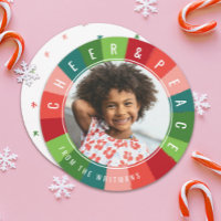 Coloré Retro Rainbow Circle Photo Noël