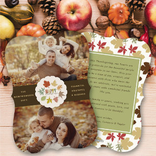 Cartes Pour Fêtes Annuelles Coloré Rustique Thanksgiving Feuilles Wreath 2 Pho