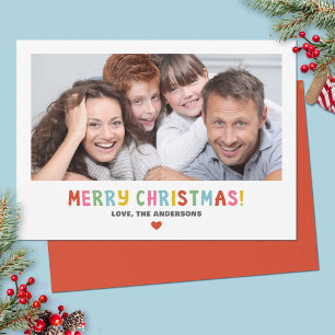 Cartes Pour Fêtes Annuelles Coloré Simple Photo moderne Noël