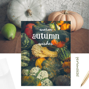 Cartes Pour Fêtes Annuelles Coloré squash d'automne et citrouille