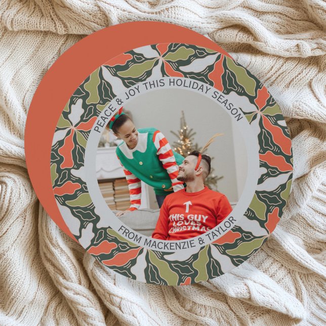 Cartes Pour Fêtes Annuelles Colorful Abstract Botanical Photo Christmas  (Colorful Abstract Botanical Photo Christmas Holiday Card by Ricaso Stunning holiday photo template)