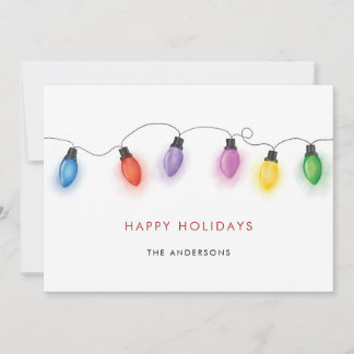 Cartes Pour Fêtes Annuelles Colorful Christmas Bulbs Holiday Card