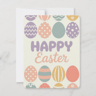 Cartes Pour Fêtes Annuelles Colorful Easter Eggs Spring Pastel Holiday Card