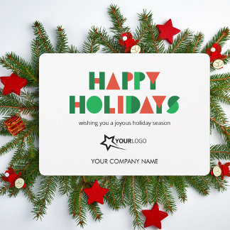 Cartes Pour Fêtes Annuelles Colorful Geometric Custom Logo Business Happy