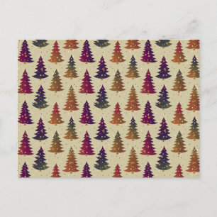 Cartes Pour Fêtes Annuelles Colorful Glittery sapin de Noël Motif répétitif