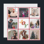 Cartes Pour Fêtes Annuelles Colorful Joy Christmas Photo Collage<br><div class="desc">Accueillez votre famille et vos amis avec cette carte de Noël avec collage photo et de Noël en disant "Joy" au centre. Personnalisez le texte à l'arrière.</div>