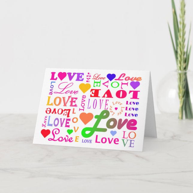 Cartes Pour Fêtes Annuelles Colorful Love (Devant)