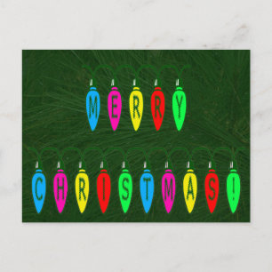 Cartes Pour Fêtes Annuelles Colorful Merry Christmas Lights Font