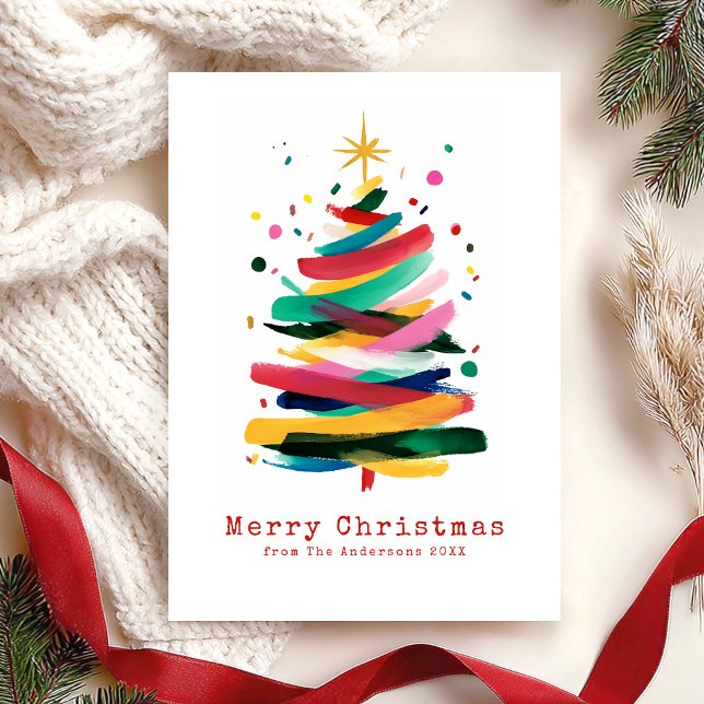 Cartes Pour Fêtes Annuelles Colorful Merry Christmas Modern  (Créateur téléchargé)