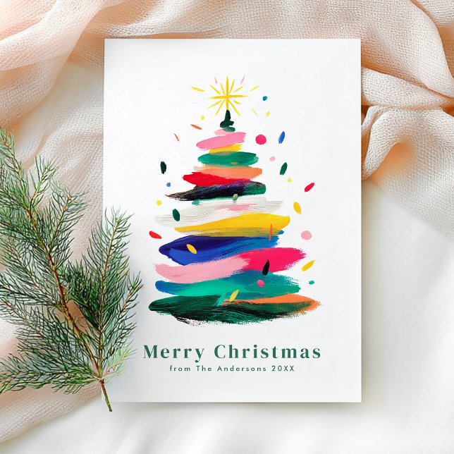 Cartes Pour Fêtes Annuelles Colorful Modern Merry Christmas (Créateur téléchargé)