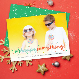 Cartes Pour Fêtes Annuelles Colorful Oh Happy Everything Confetti Fun Photo