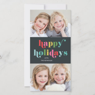 Cartes Pour Fêtes Annuelles Colorful Type 2 Photo Happy