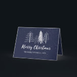 Cartes Pour Fêtes Annuelles Colour Editable Chalk Arbres neigeux non photo<br><div class="desc">Arrière - plan modifiable couleur avec craie dessinée à la main arbres d'hiver et neige,  script "Joyeux Noël" en blanc,  carte de voeux pliée.</div>