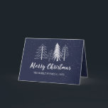 Cartes Pour Fêtes Annuelles Colour Editable Chalk Arbres neigeux non photo<br><div class="desc">Arrière - plan modifiable couleur avec craie dessinée à la main arbres d'hiver et neige,  script "Joyeux Noël" en blanc,  carte de voeux pliée.</div>