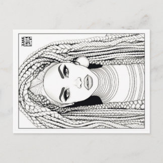 Cartes Pour Fêtes Annuelles Colouring Post Card | Warrior of Ashanti