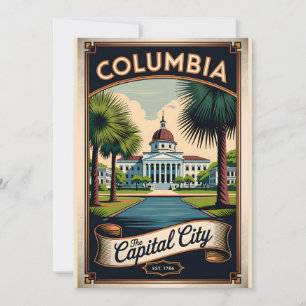 Cartes Pour Fêtes Annuelles Columbia Caroline du Sud vintage La ville capitale