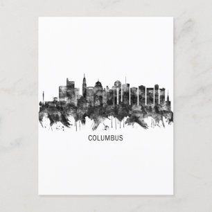 Cartes Pour Fêtes Annuelles Columbus Ohio skyline BW