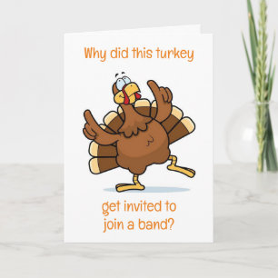 CARTES POUR FÊTES ANNUELLES **COMICAL TURKEY** POUR VOUS À THANKSGIVING
