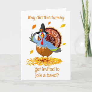 CARTES POUR FÊTES ANNUELLES **COMICAL TURKEY** POUR VOUS À THANKSGIVING