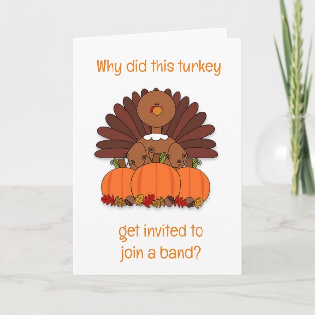 CARTES POUR FÊTES ANNUELLES **COMICAL TURKEY** POUR VOUS À THANKSGIVING (Devant)