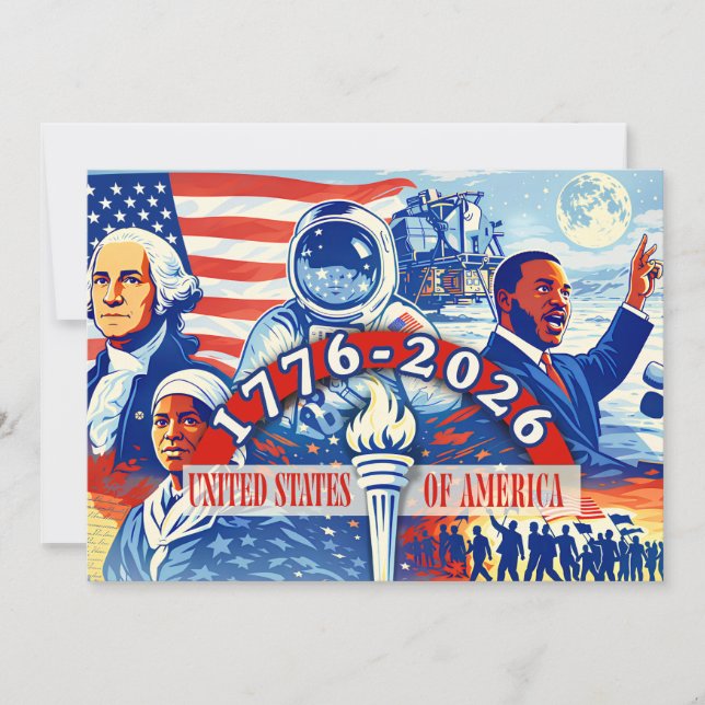 Cartes Pour Fêtes Annuelles Commemorative 1776-2026 USA’s Semiquincentennial  (Devant)