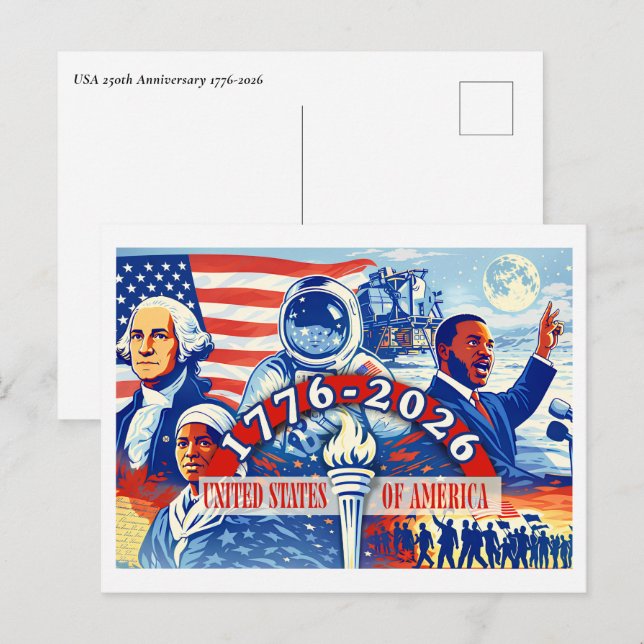 Cartes Pour Fêtes Annuelles Commemorative 1776-2026 USA’s Semiquincentennial (Devant / Derrière)