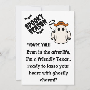 Cartes Pour Fêtes Annuelles "Comment allez-vous ! Halloween Texas Cowboy Ghost