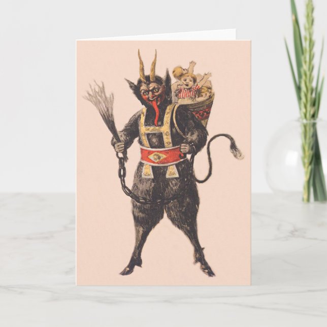 Cartes Pour Fêtes Annuelles Commutateur Krampus Kidnapping (Devant)
