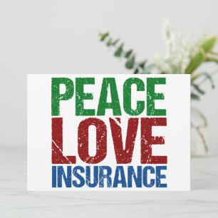 Cartes Pour Fêtes Annuelles Compagnie d'assurance Peace Love