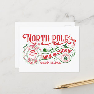 Cartes Pour Fêtes Annuelles Compagnie de biscuits de lait du Pôle Nord Noël