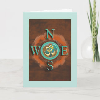 Cartes Pour Fêtes Annuelles Compass Om Peace on Earth Greeting