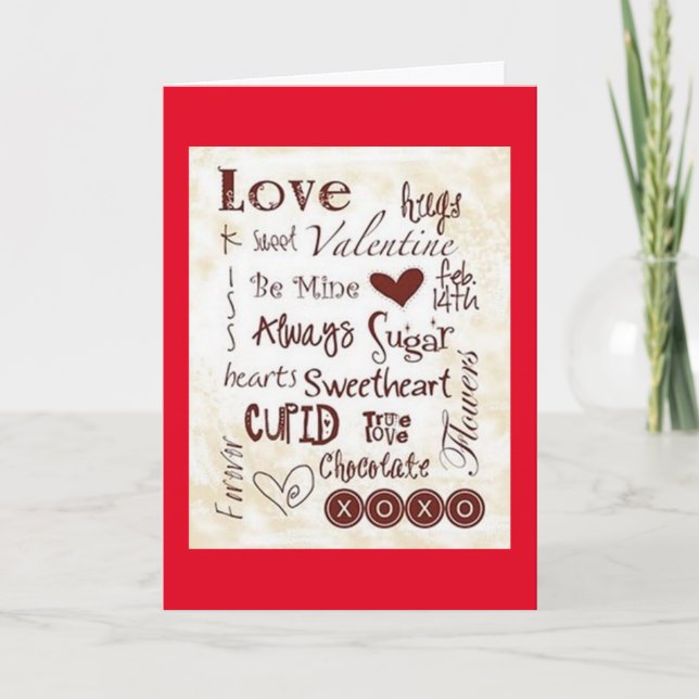 CARTES POUR FÊTES ANNUELLES COMPLIMENTS À MON SUCRE/JE T'AIME (Devant)