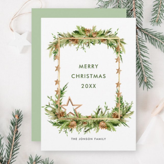 Cartes Pour Fêtes Annuelles Composition élégante de l'arbre de Noël de Bohême (Créateur téléchargé)