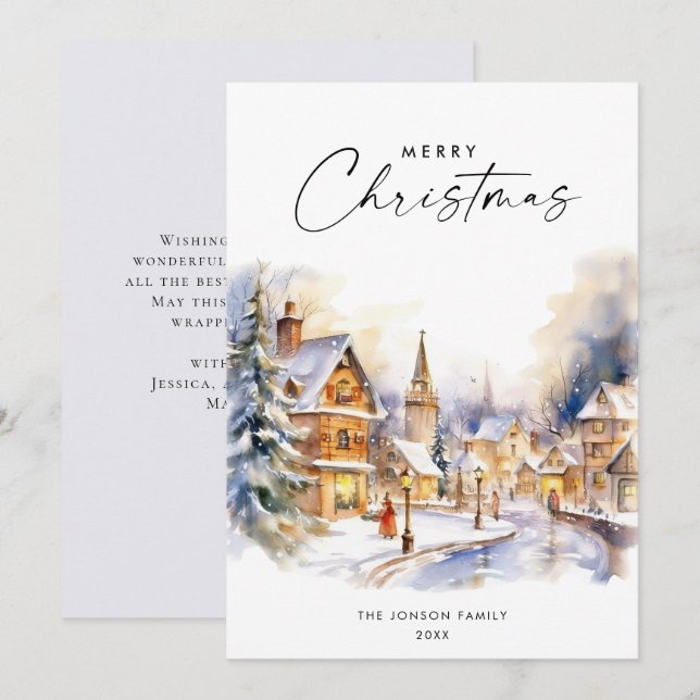 Cartes Pour Fêtes Annuelles Composition élégante de l'arbre de Noël de Bohême (Devant / Derrière)