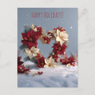 Cartes Pour Fêtes Annuelles Composition florale en forme de cœur pour Noël