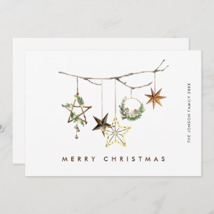 Cartes Pour Fêtes Annuelles Composition minimaliste neutre de Noël de Boho