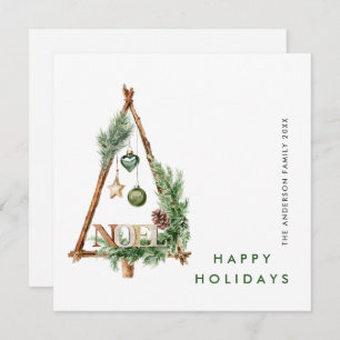 Cartes Pour Fêtes Annuelles Composition minimaliste neutre de Noël de Boho