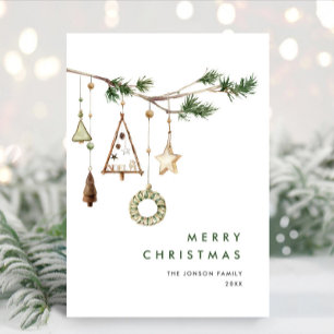 Cartes Pour Fêtes Annuelles Composition minimaliste neutre de Noël de Boho