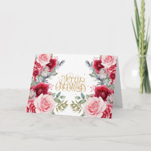 Cartes Pour Fêtes Annuelles Compositions florales de Noël traditionnelles Joye